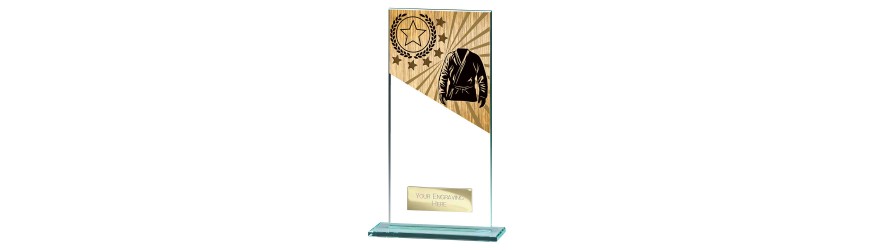 MUSTANG MARTIAL ARTS GLASS TROPHY - 5 SIZES - 11CM - 18CM MUSTANG MARTIAL ARTS GLASS TROPHY - 5 SIZES - 11CM - 18CM